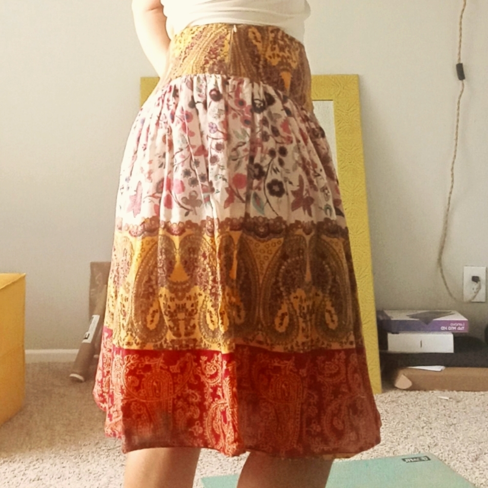 Bohemian colorful long skirt